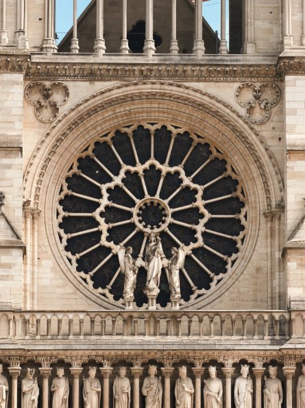 The flying buttresses around the chevet of Notre-Dame