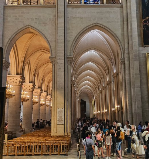 A guided group exploring Notre-Dame Cathedral with a local expert